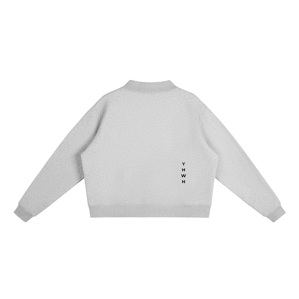Womens Essential Fleece Mock-Neck Crew Sweatshirt