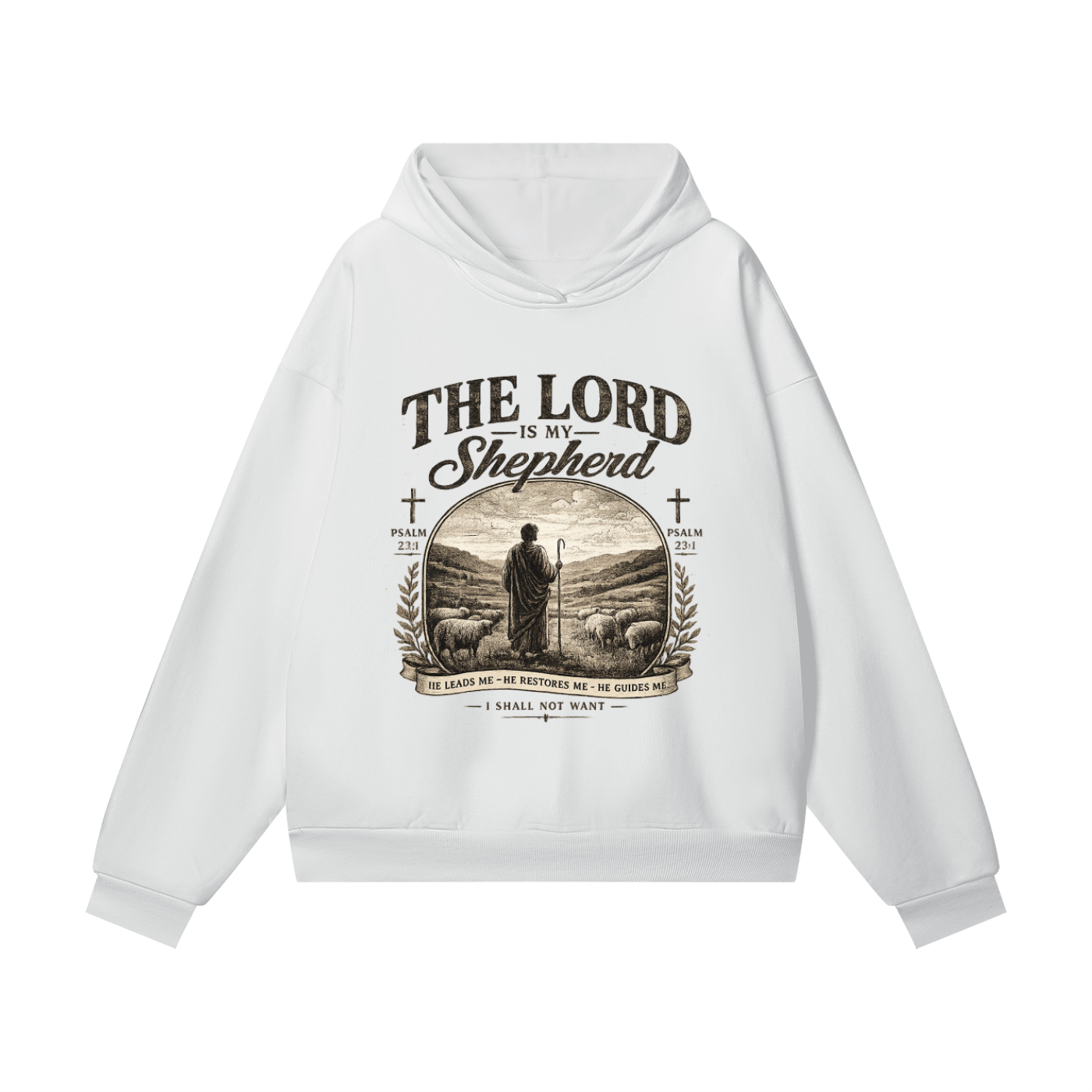 The lord is my shepherd Hidden Pocket Fleece Hoodie