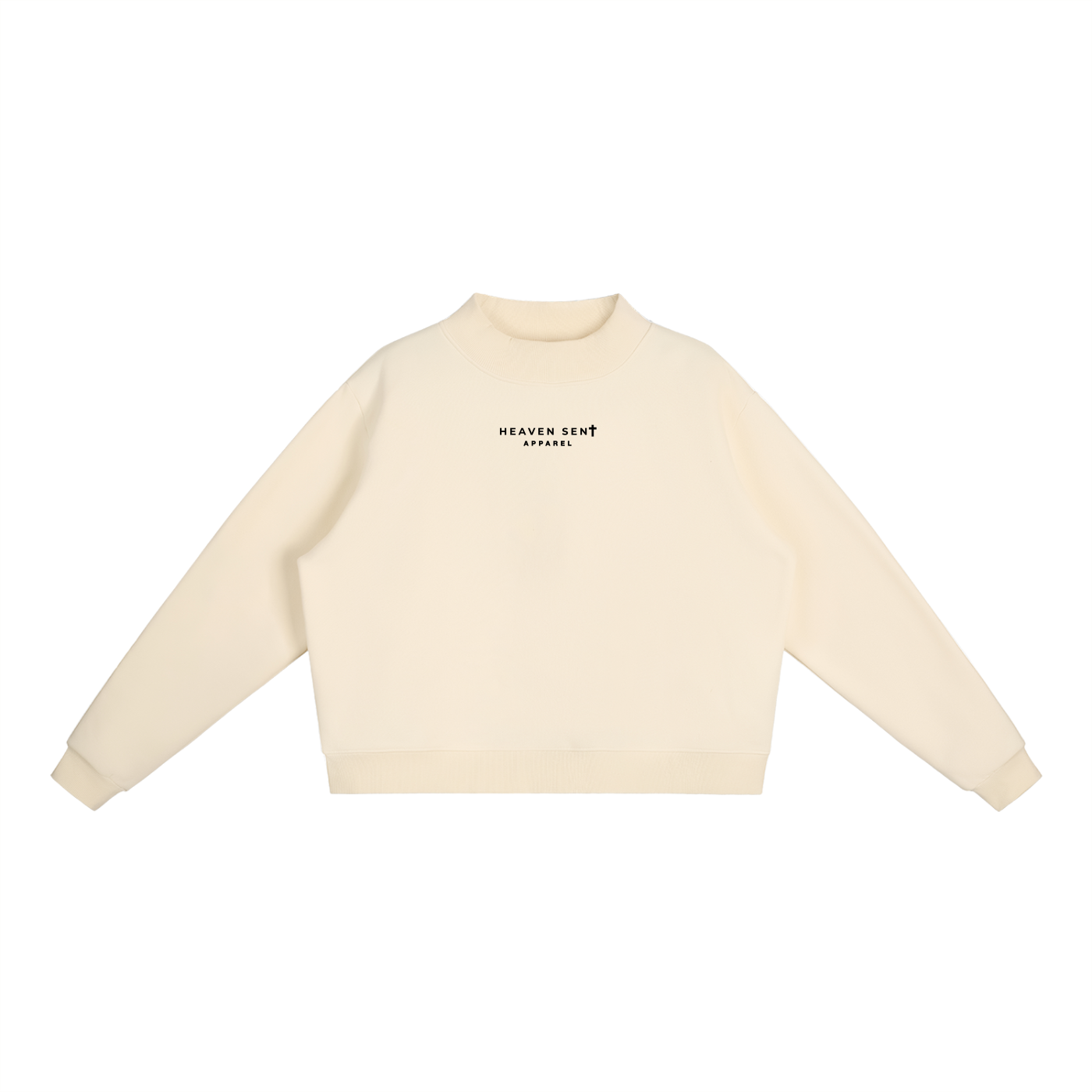 Womens Essential Fleece Mock-Neck Crew Sweatshirt