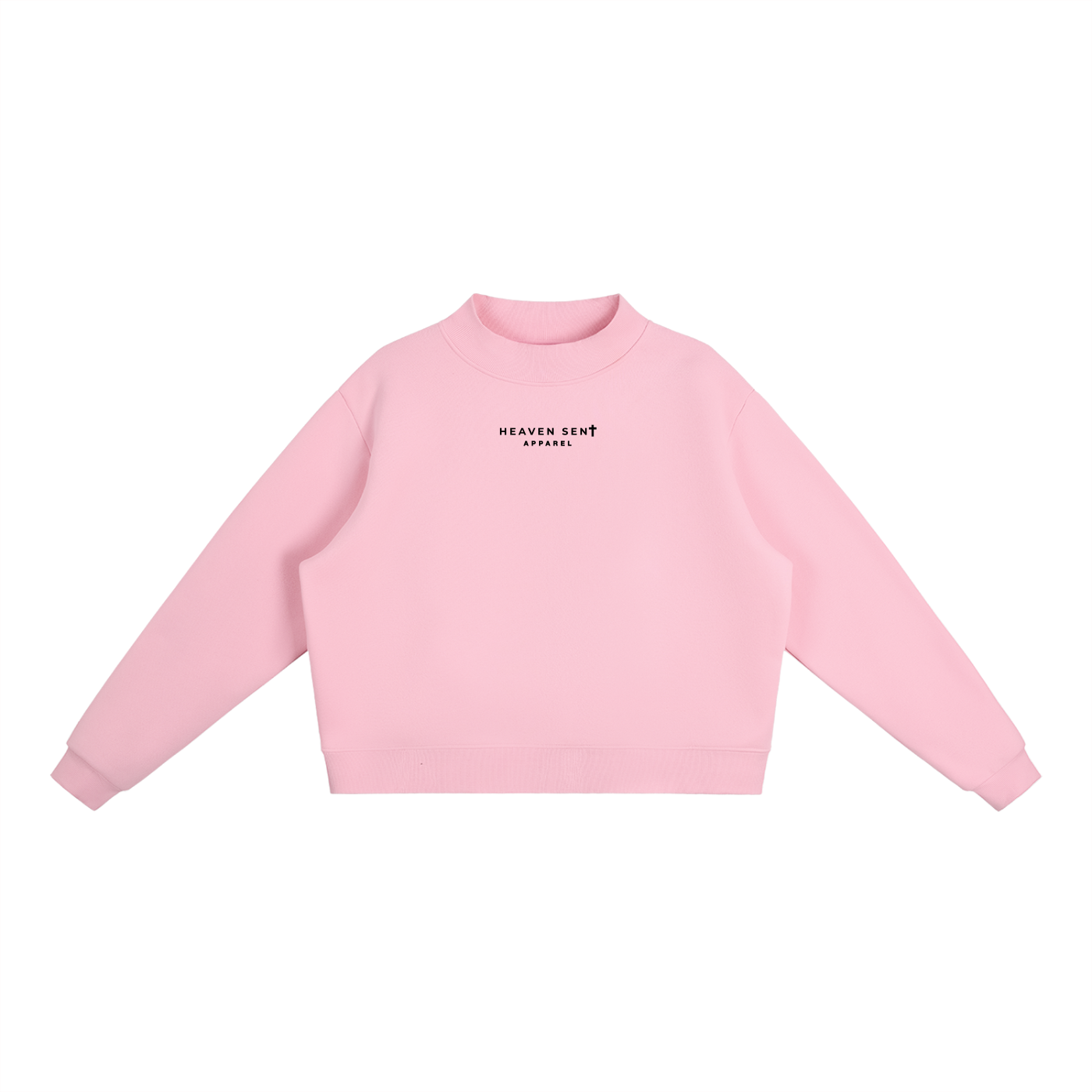 Womens Essential Fleece Mock-Neck Crew Sweatshirt