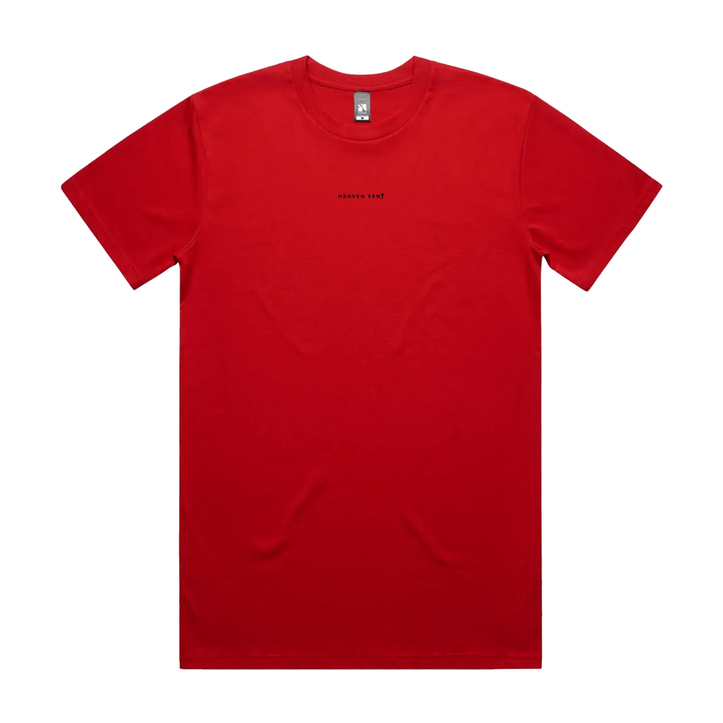 Red front flat lay