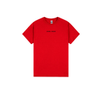 Red front flat lay