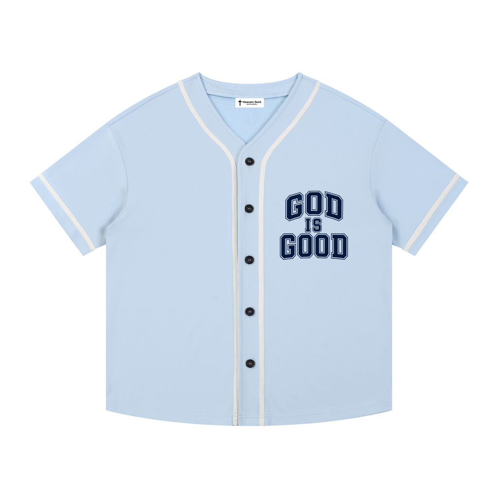 Baseball Style Button-Up Jersey - God is Good