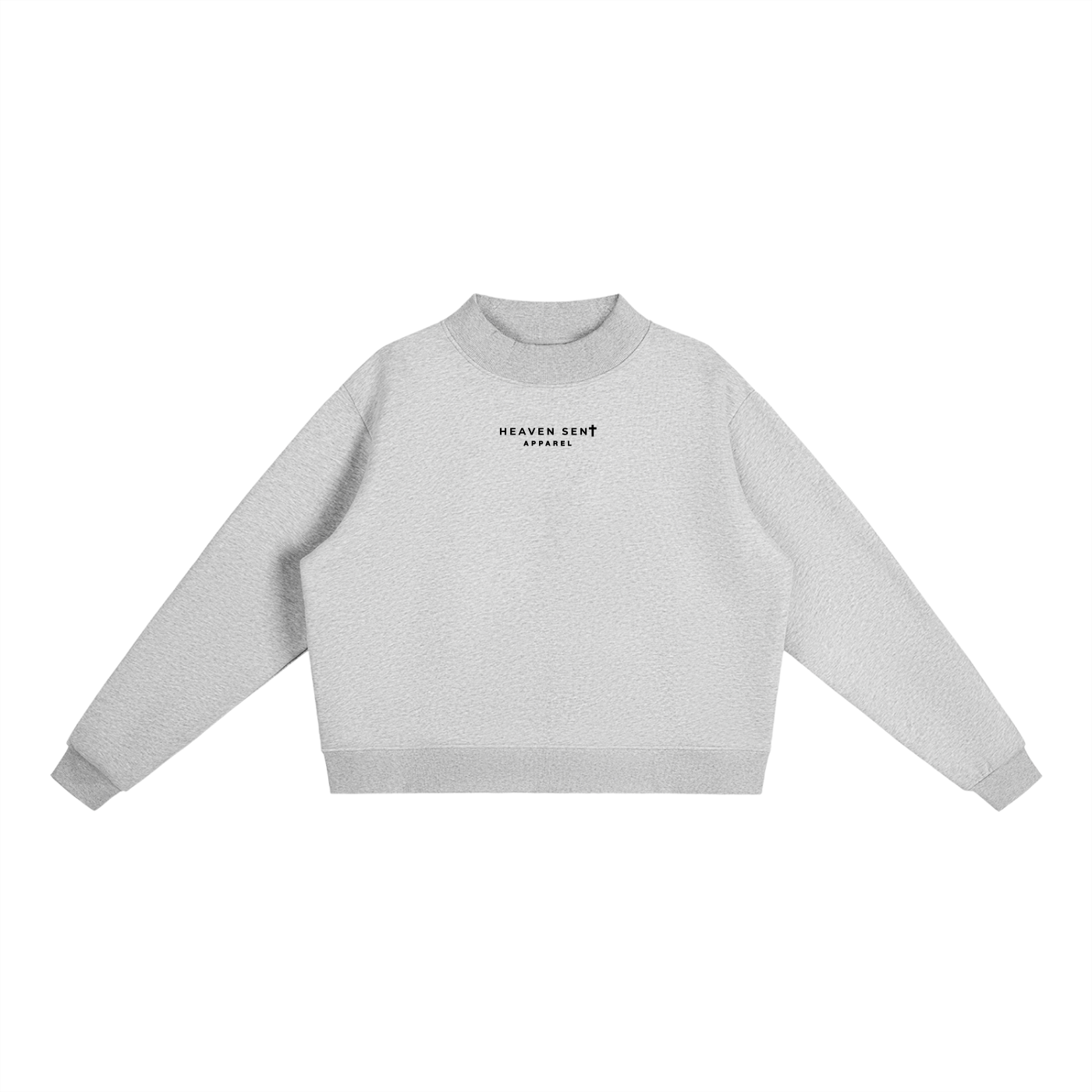 Womens Essential Fleece Mock-Neck Crew Sweatshirt